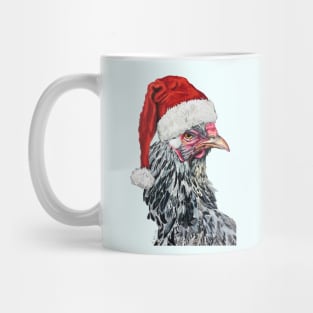 Dark Brahma Chicken Santa Mug